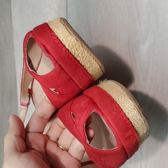 Stuart Weitzman Womens Ankle Suede Slingback Wedge Sandals shoes sz 7.5M - Picture 5 of 13